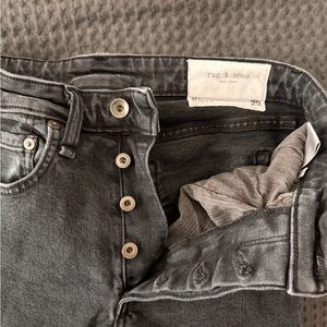 rag & bone Black Button-Fly Jeans